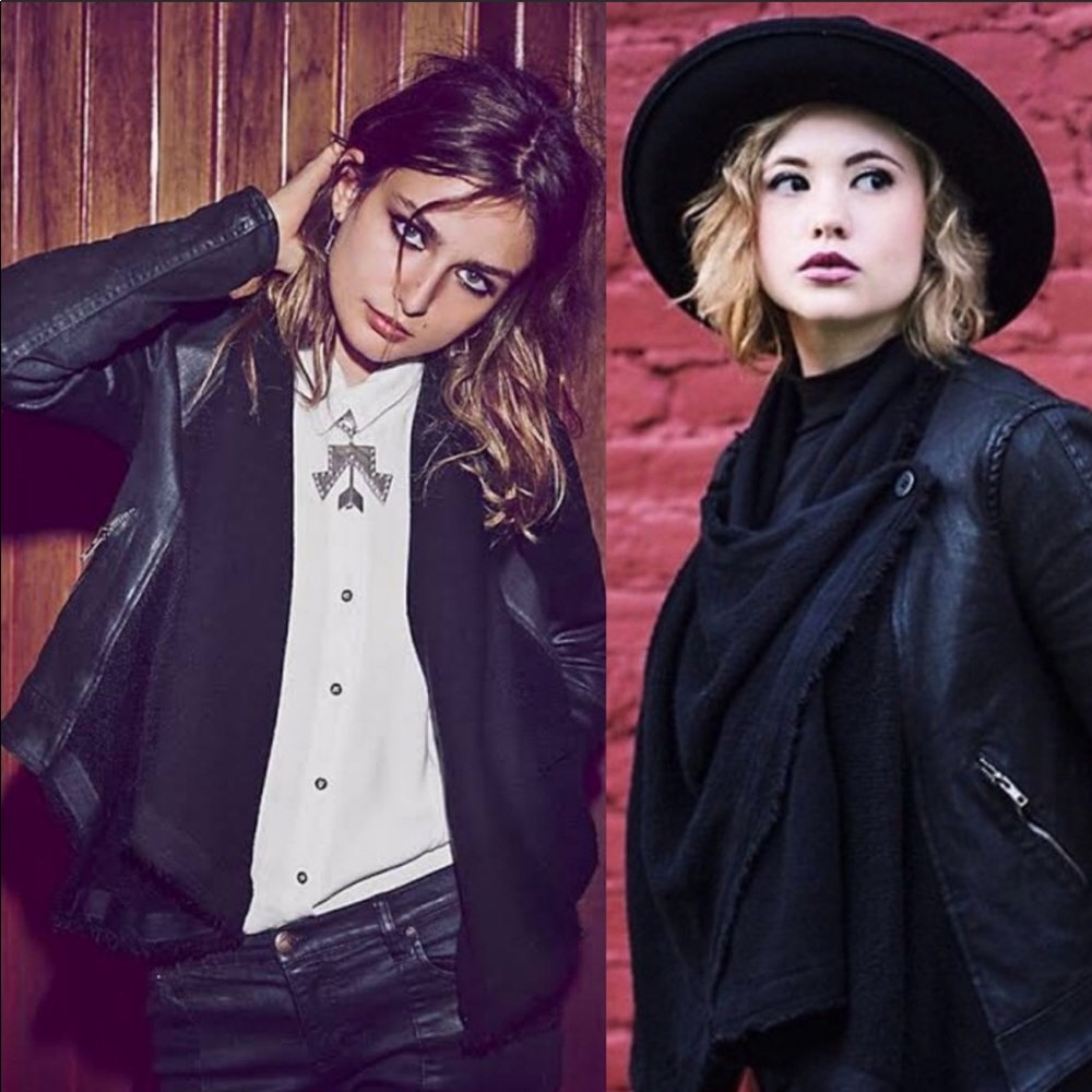 Free people draped front moto jacket